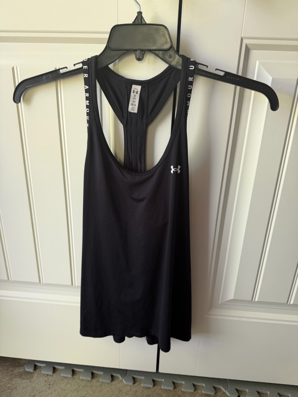 Under Armour Black Racerback Athletic Tank with Branded Straps